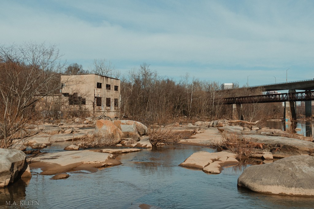 Belle Isle in the James River in downtown Richmond, Virginia.