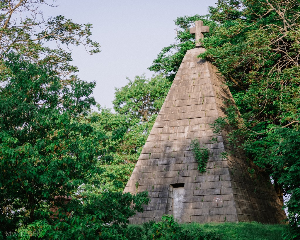 Pyramid for the Longstreet family in Oakwood Cemetery, 940 Comstock Avenue, next to Syracuse University, in Syracuse, Onondaga County, New York.