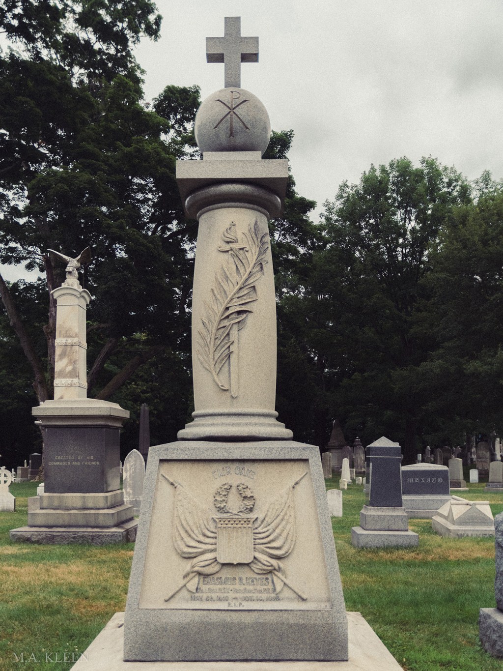 Monument to Maj. Gen. Erasmus Darwin Keyes (1810–1895) in West Point Cemetery, 329 Washington Road, United States Military Academy at West Point, New York.