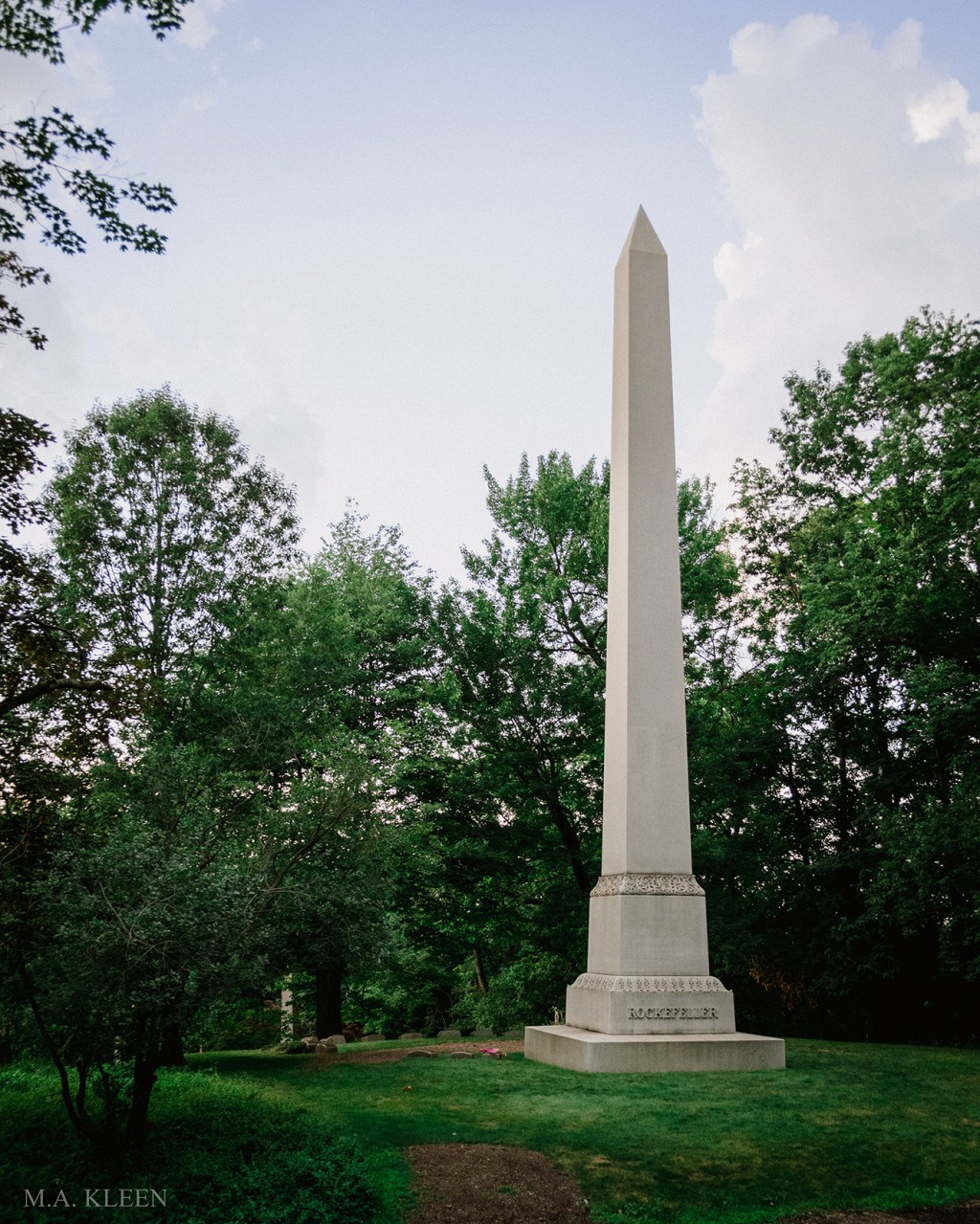Monument to John Davison Rockefeller, Sr. (1839–1937) in Lake View Cemetery, 12316 Euclid Avenue in Cleveland, Ohio.