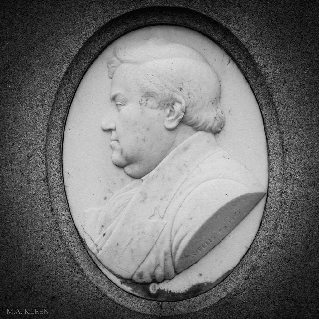 Relief bust of U.S. Senator Preston King (1806-1865) in Ogdensburg/Riverside Cemetery on State Route 812 in Ogdensburg, New York.