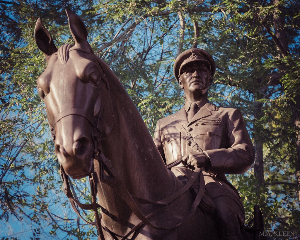 Equestrian monument to British Field Marshal Sir John Greer Dill (1881-1944) in Arlington National Cemetery in Arlington, Virginia.